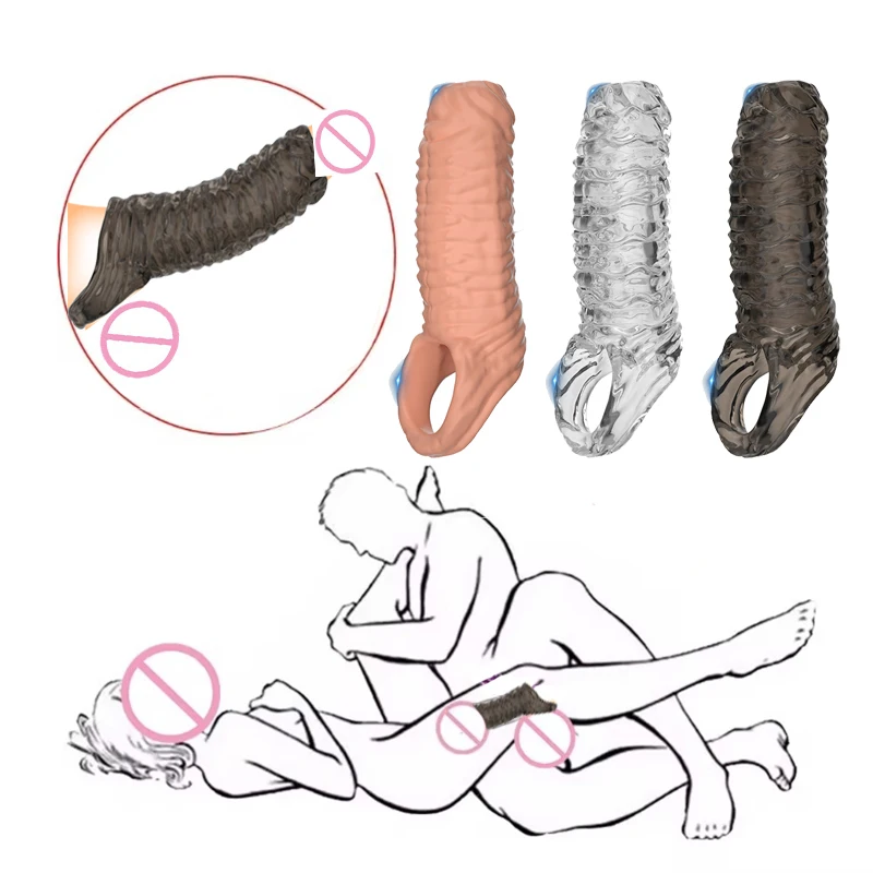 Adult Sex Toys Penis​ Sleeve Silicone Massage Reusable Condom Sexi Toys For Men For Woman Gay Penis Sleeve Sexual Products Dildo