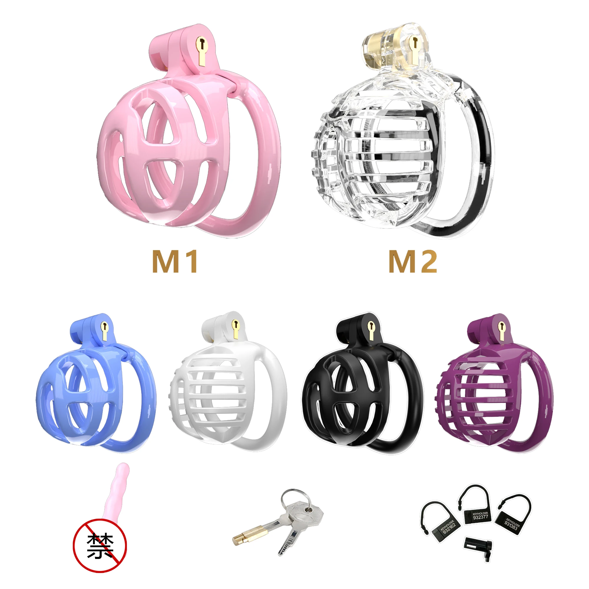 Bdsm Super Mini Cobra Chastity Cage Devices Pink/Black Penis Lock with 5 Size Cockrings Men Cuckold Lockdown Adult Sex Toys