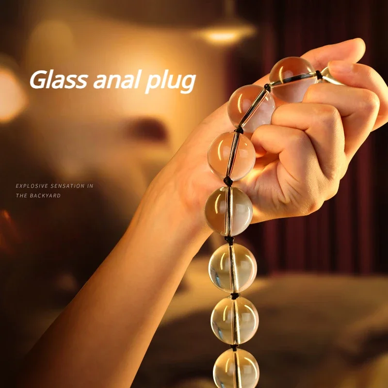 Crystal Glass Anal Beads, Buttocks Massage Beads.