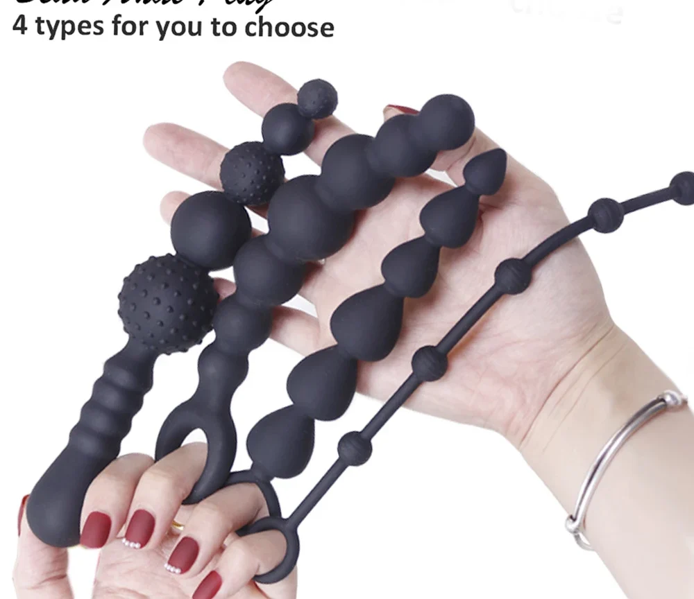 Silicone Beads Anal Plug Massage Butt Plug Sex Toys for Men Adult